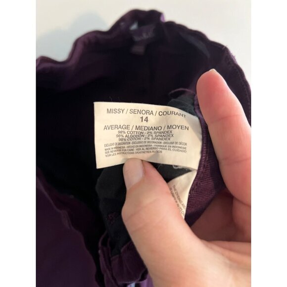Gloria Vanderbilt Amanda Sz 14 Eggplant Purple Jeans Straight - Picture 11 of 11